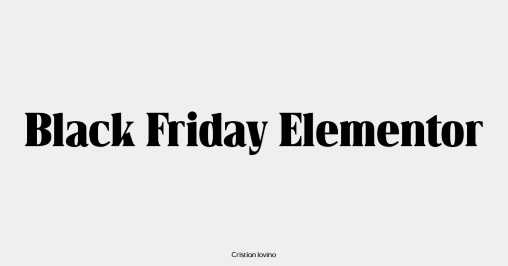Offerte e sconti Elementor Black Friday