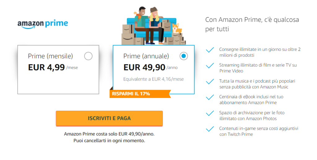 Prezzi Amazon Prime Video - Quanto costa?