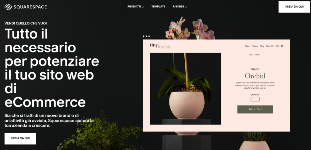 Squarespace piattaforma per aprire un ecommerce