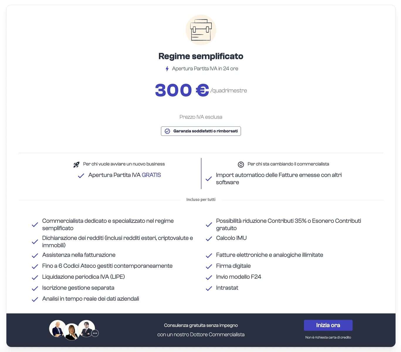 Prezzi regime semplificato FidoCommercialista