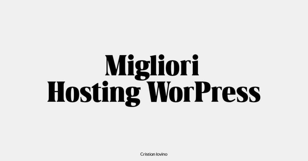 migliori hosting wordpress
