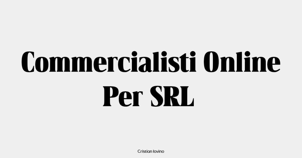 Migliori Commercialisti Online Per SRL