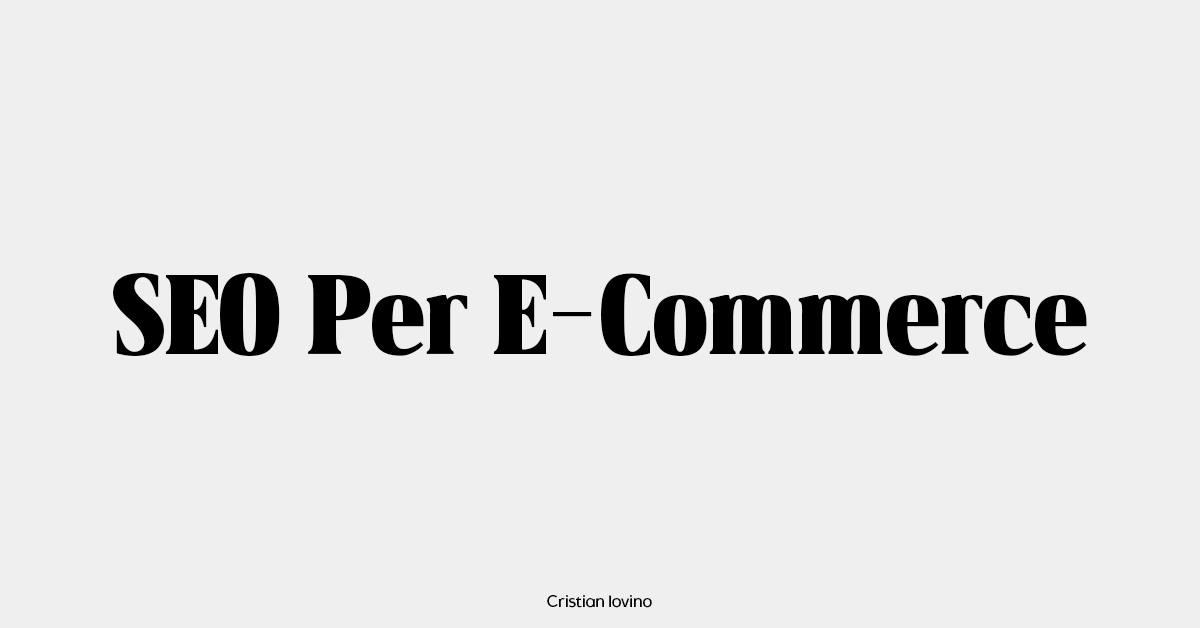 SEO Per E-Commerce